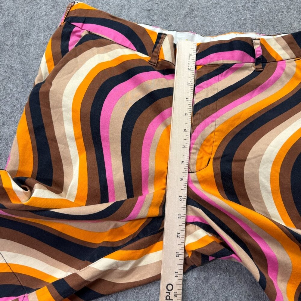 Loudmouth Golf Shorts Men 38 Brown Pink Orange Retro 70's Squiggle Stripes - Picture 12 of 13
